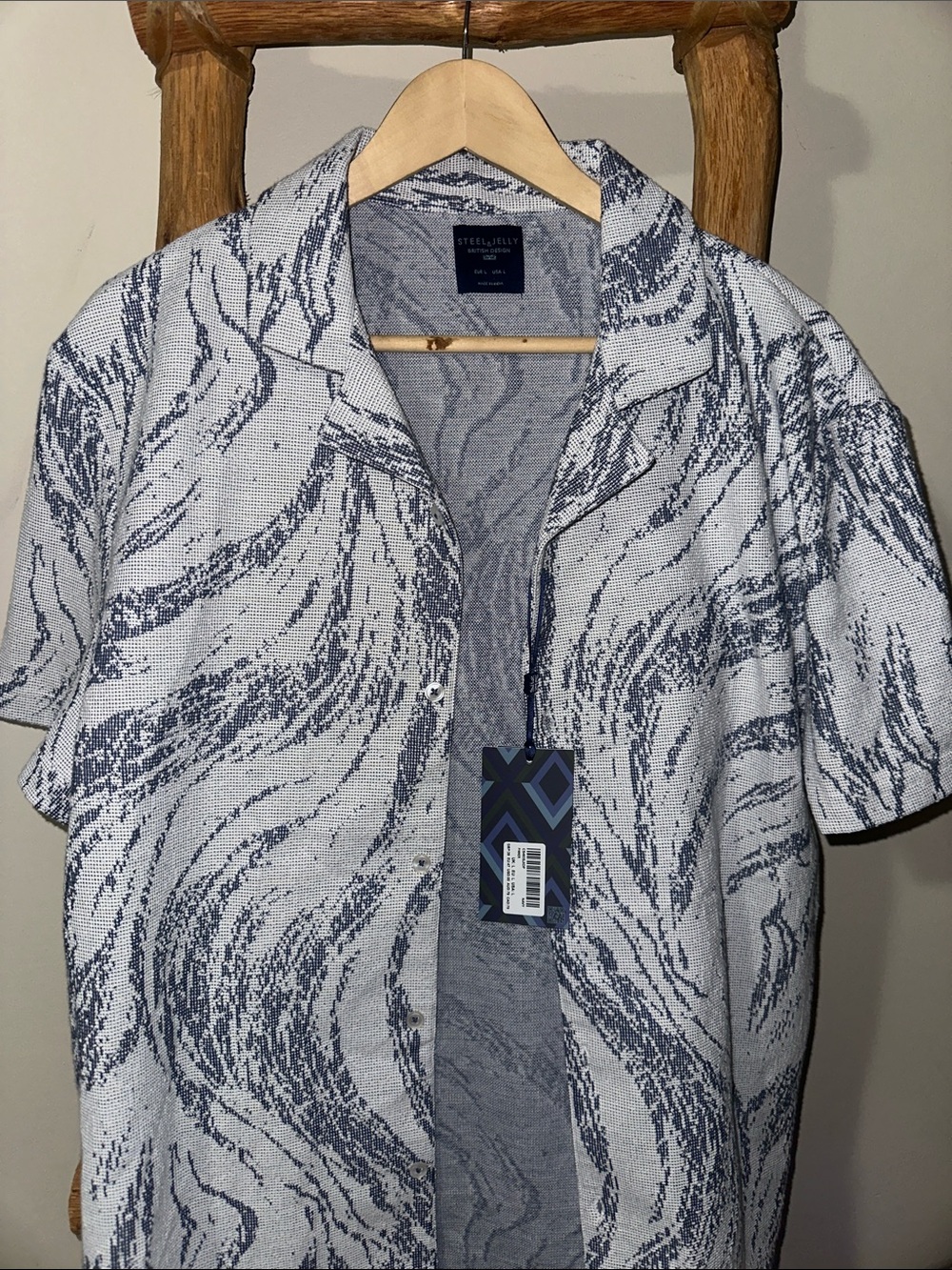 NWT Steel & Jelly Button Down Mens Camp Summer Shirt